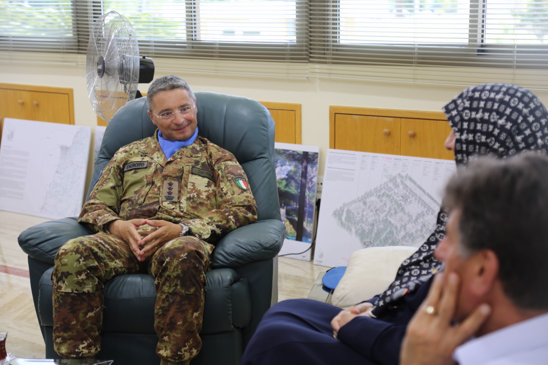 Officers of the Italian Battalion at the Cultural Compound